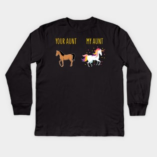 Your Aunt My Aunt Horse Kids Long Sleeve T-Shirt